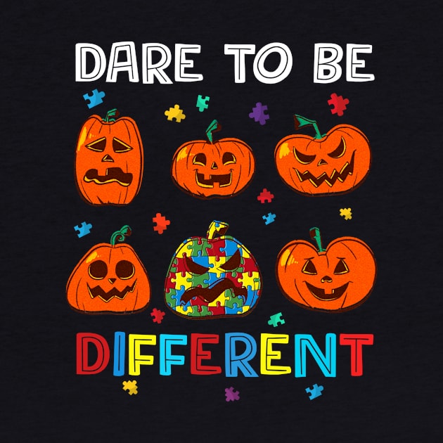 Dare To Be Different Pumpkin Autism Halloween by ROMANSAVINRST